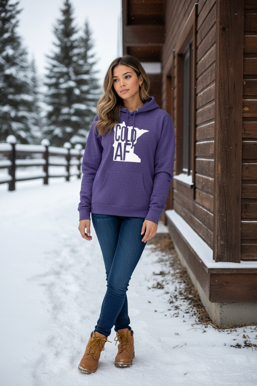 Clubhouse Hoodie - Cold AF - White Logo - Womens