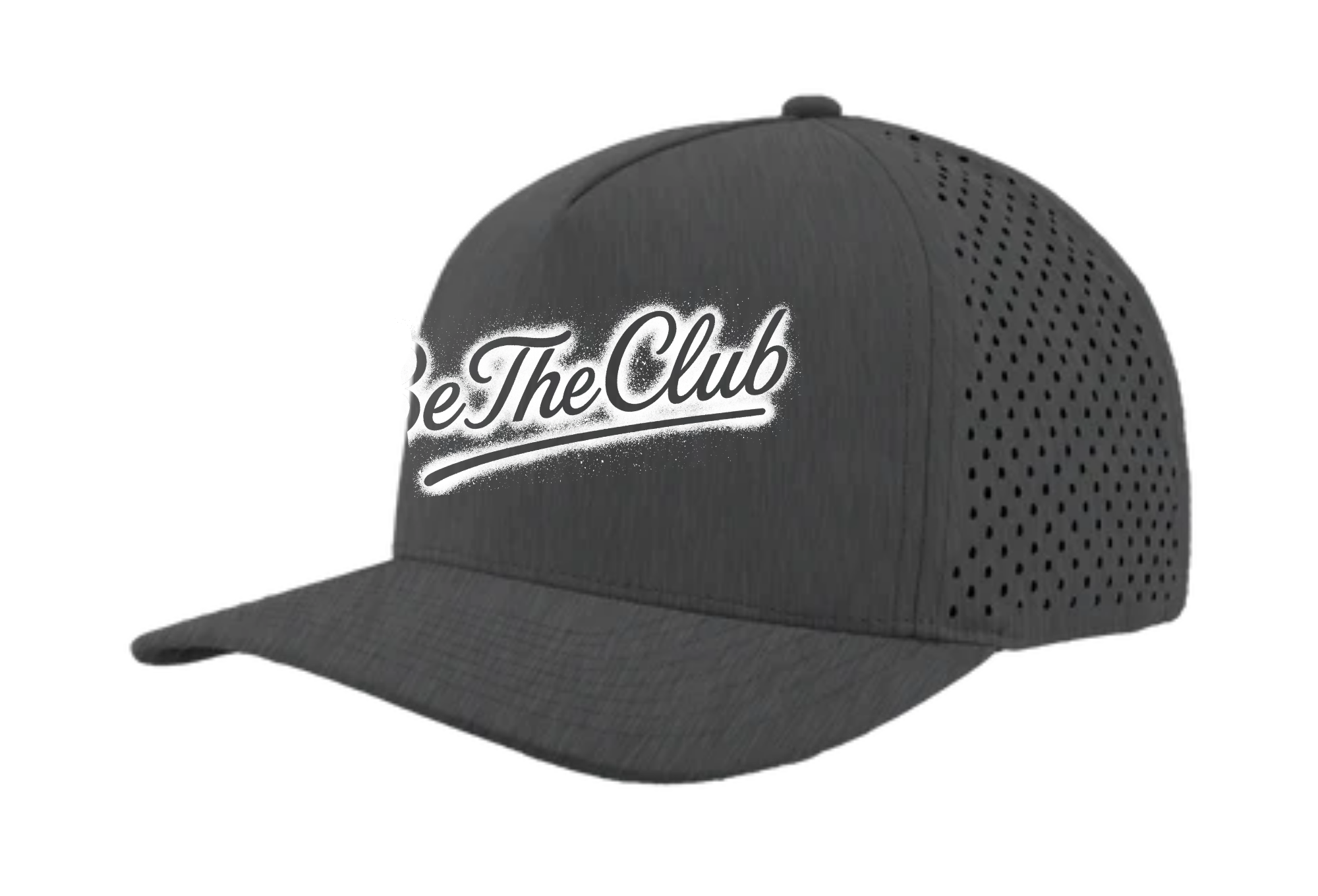 Gray cap with 'Be The Club' logo on a white background