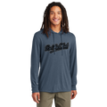 Man wearing a blue hoodie with 'Be The Club' text on a white background