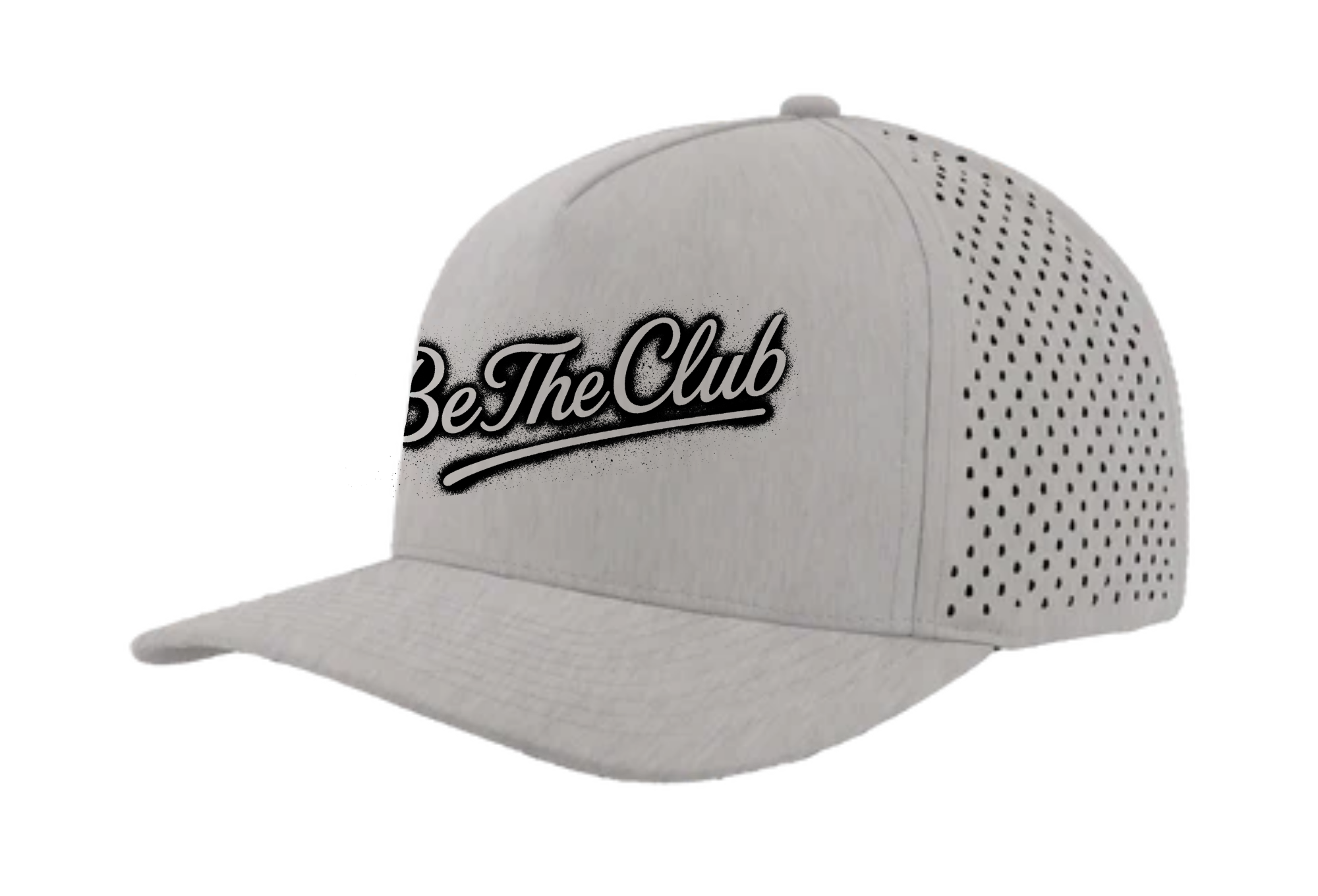Gray cap with 'Be The Club' logo on a white background